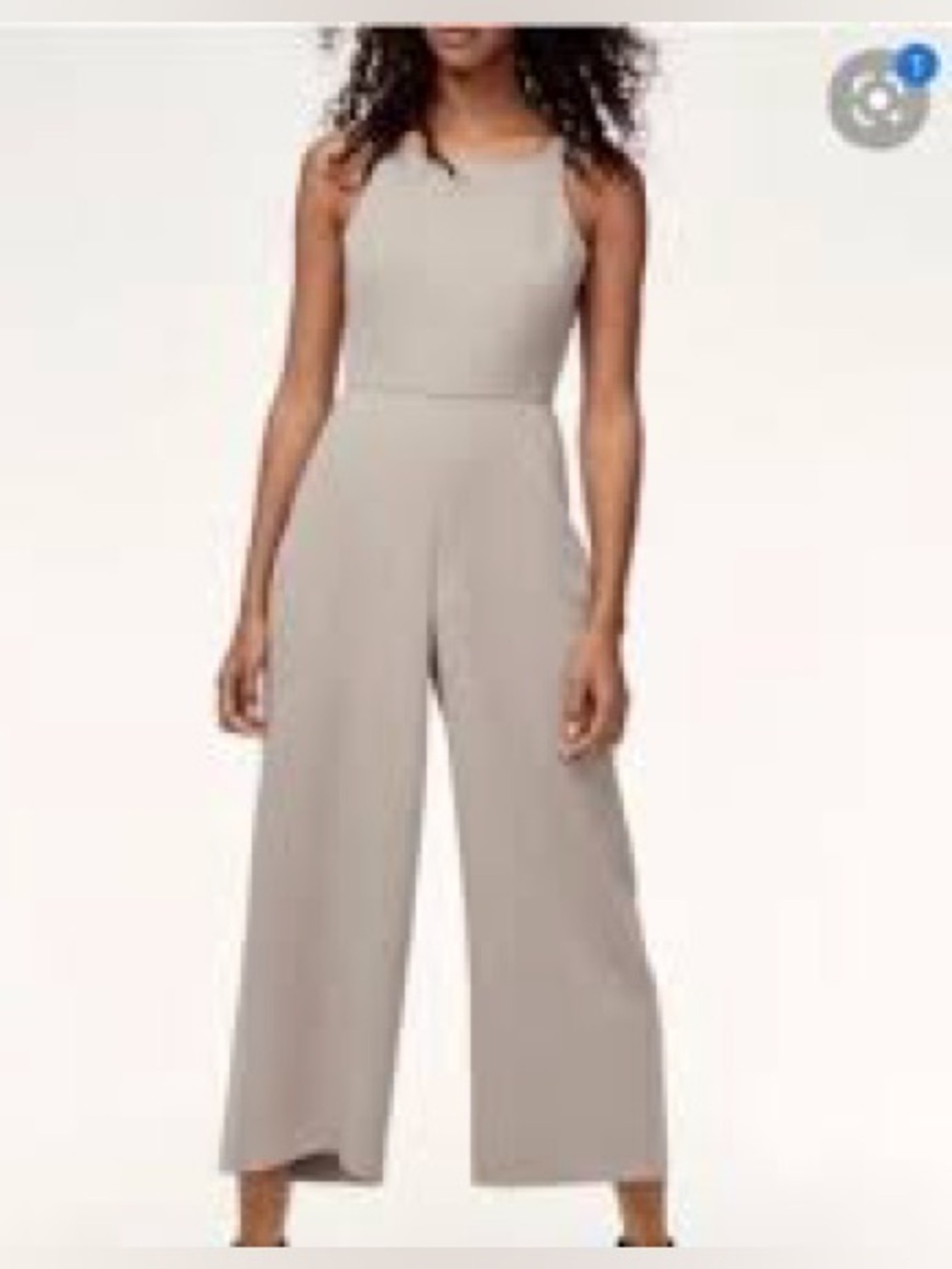 Artiza Wilfred Écoulement Deep V Wide Leg Jumpsuit - Ashen Grey